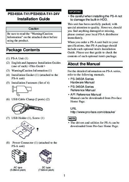 First Page Image of PS3450A-T41 Installation Guide.pdf